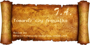 Tomanóczy Angyalka névjegykártya
